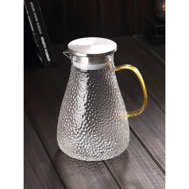 Bình đựng nước - Bình thủy tinh chịu nhiệt quai vàng