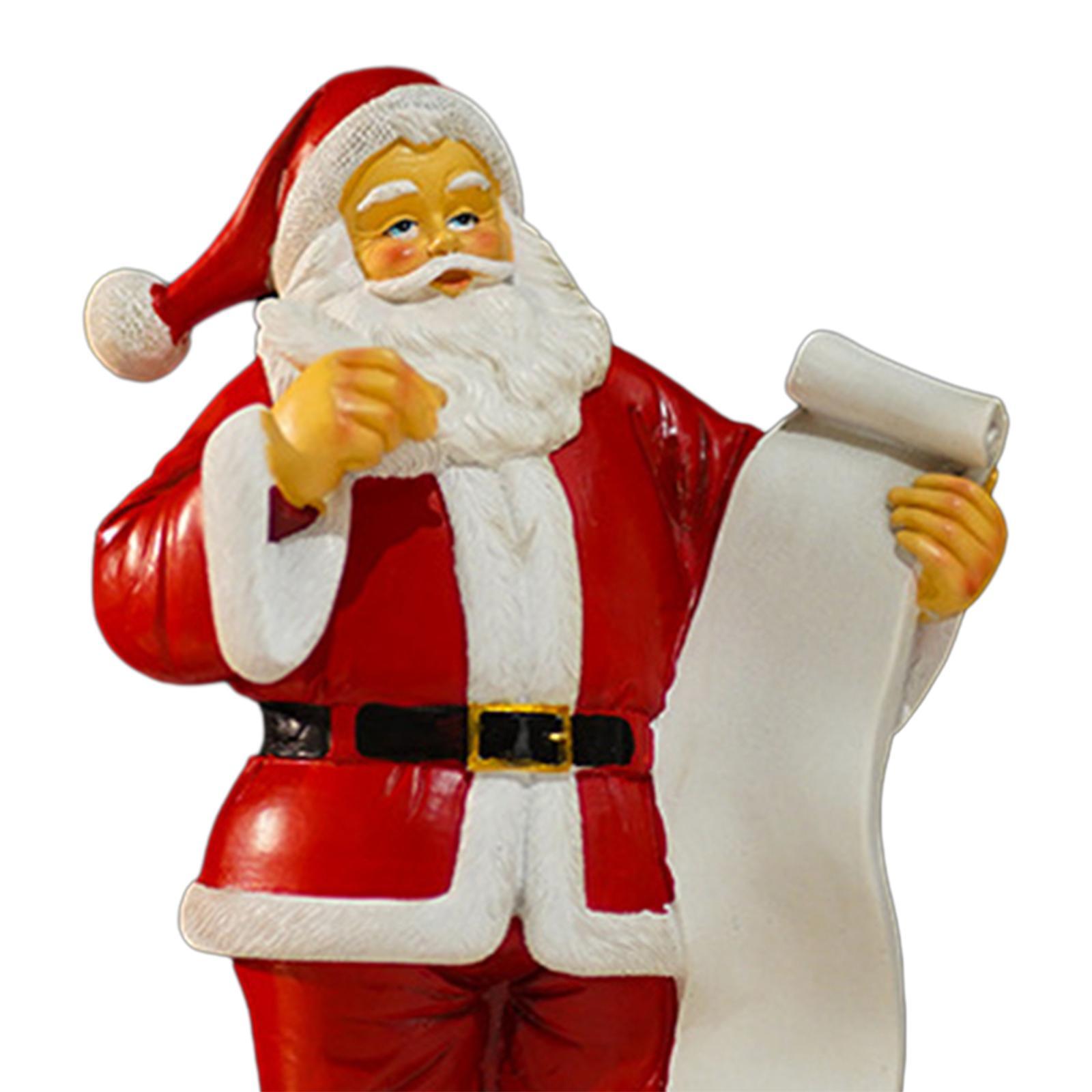 Santa Figurine Santa Claus Decorations Creative Xmas Party Ornament Gift Santa Statue Christmas Decoration for Fireplace Yard
