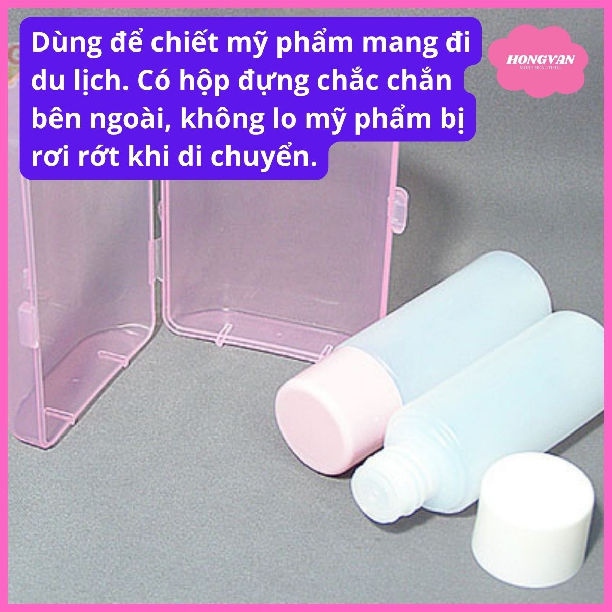 Set 4 lọ chiết mỹ phẩm 40ml kèm hộp đựng tiện lợi mang theo đi du lịch