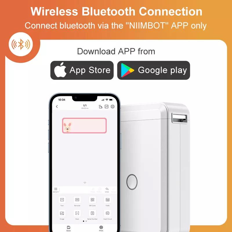 Máy in nhãn Niimbot D110 Giấy in nhiệt Băng không dây không dây Bao gồm nhiều mẫu có sẵn cho điện thoại Văn phòng tại nhà