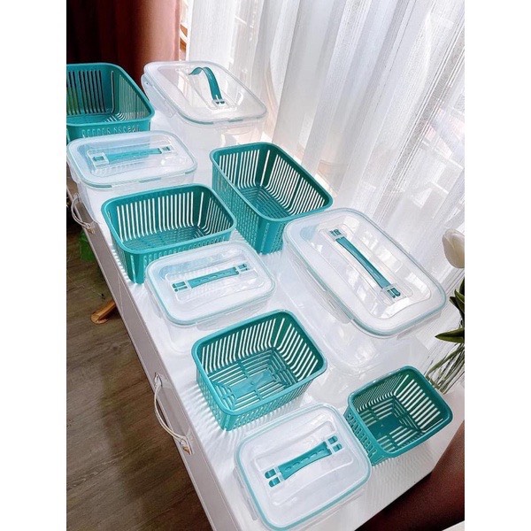 SET 5 Hộp Đựng Đồ Tủ Lạnh,Hộp Thực Phẩm Bảo Quản Tủ Lạnh Đa Năng Có Nắp Đậy Cao Cấp