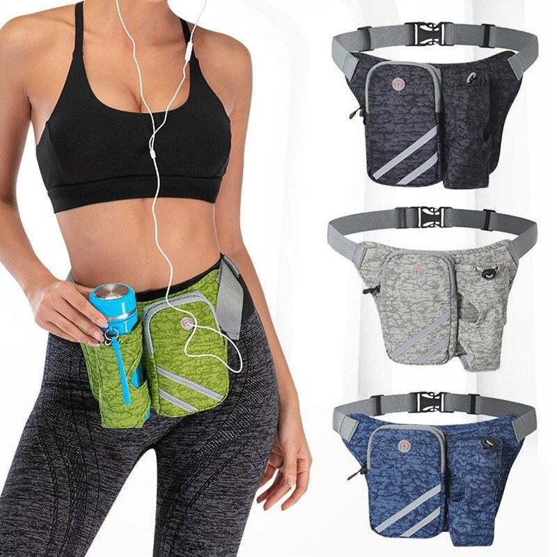 Outddor Waterproof Nylon Running Sport Trail Cycling Climbing Waist Bag Men Women Gym Fitness Water Bottle Waist Belt Bag