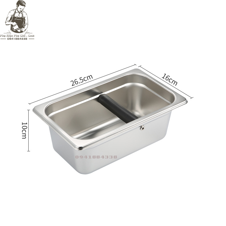 Hộp Đập, Đựng Bã Cà Phê Inox Loại Chứa 2kg