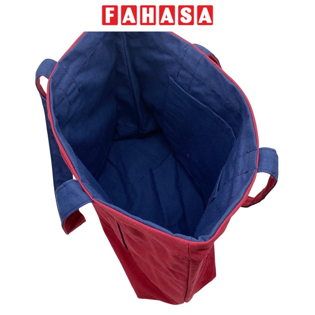 Túi Vải Tote 2 In 1 Phối 2 Màu - Saigon ZeroWaste - Màu Đỏ + Xanh Dương