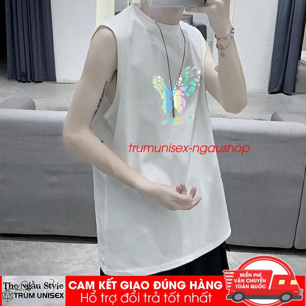 Áo thun Ba lỗ tanktop unisex form rộng nam nữ hàn quốc in Phản Quang 7 Bướm Megamind aothununisex