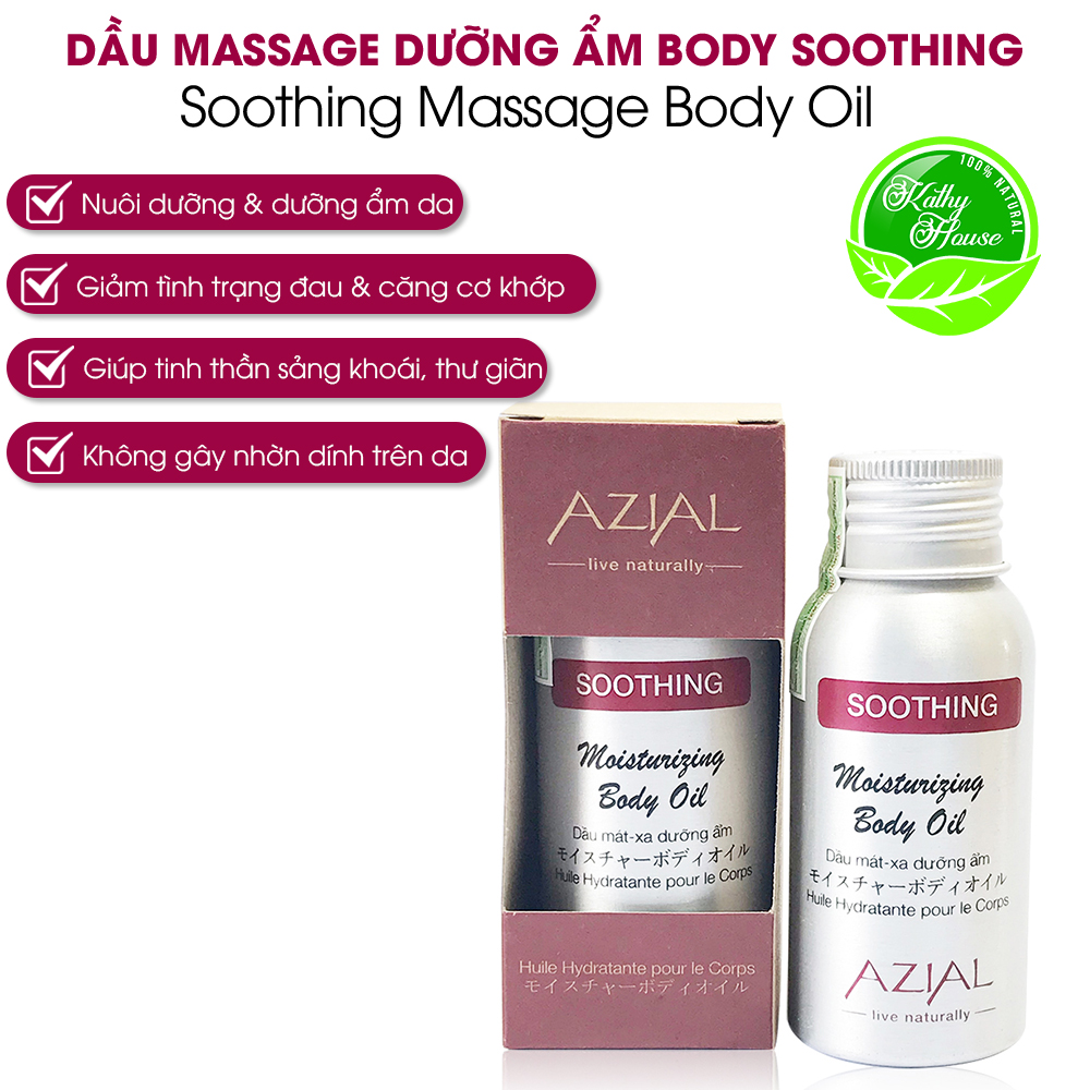 Tinh dầu Massage Body AZIAL Soothing Moisturizing Body Oil, dưỡng ẩm, giảm đau nhức cơ khớp, chai 50ml