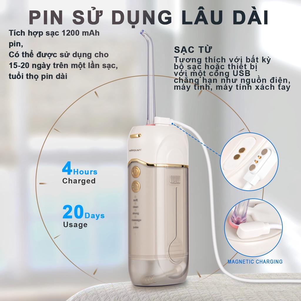 Máy Tăm Nước Du Lịch Cao Cấp WaterPush CY-1904 White - Siêu nhỏ gọn - 1 đổi 1 Online 12 tháng