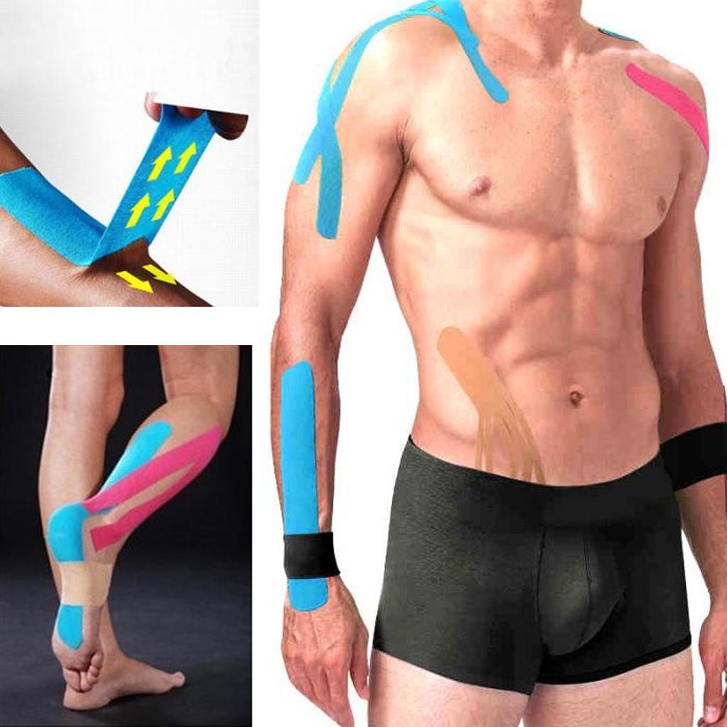 3xCotton Sports Fitness Elastic Adhesive Kinesiology Tape Workout Skin Color