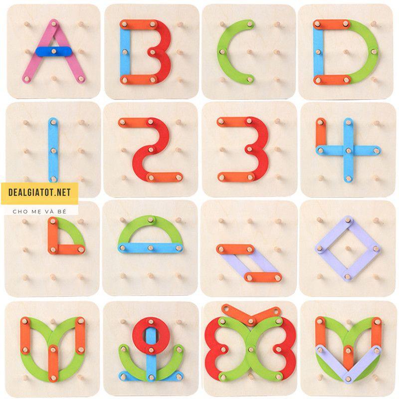 Xếp hình gỗ ghép que tư duy Montessori đồ chơi Simba rèn luyện trí thông minh
