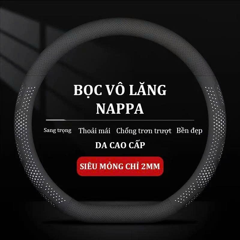 Bọc Vô Lăng Dcut da Nappa,phù hợp cho xe VF3, VF5, VF6, VF8, VF9, VFe34, Limo green size 36cm