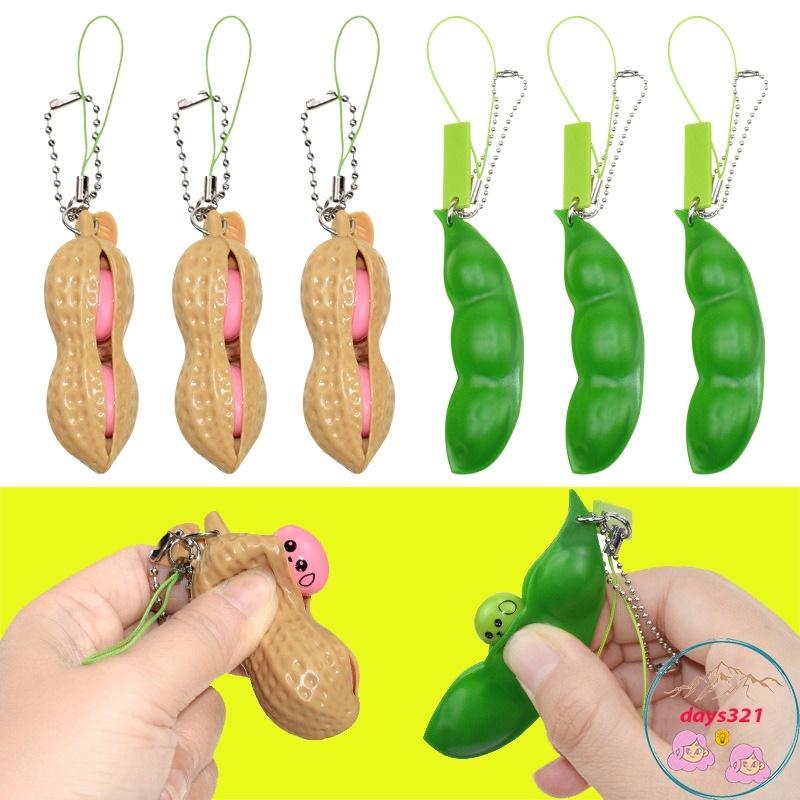 MÓC KHÓA HẠT LẠC Móc khóa đồ chơi bóp nén xếp hình hạt đậu vui nhộn giải tỏa căng thẳng sáng tạo