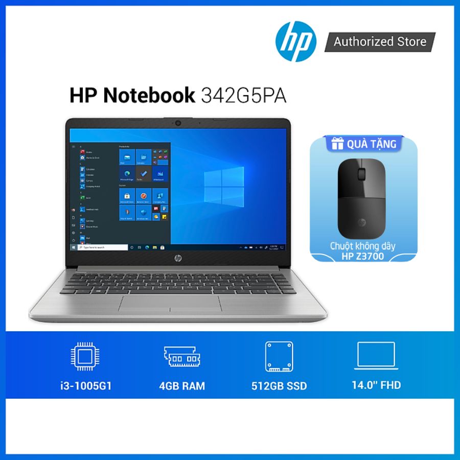 Laptop HP 240 G8 342G5PA Core i3-1005G1 | 4GB | 256GB | Intel UHD | 14.0 inch FHD | Win 10 | Bạc - Hàng chính hãng
