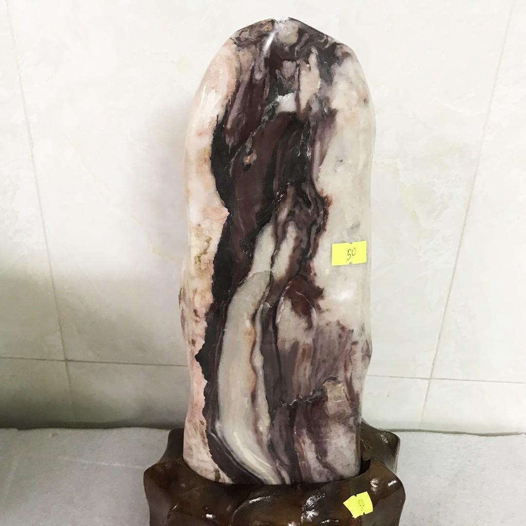 Cây đá tự nhiên màu đỏ cho người mệnh Thổ và Hỏa cao hơn 31 cm nặng 3kg màu đỏ mận chín