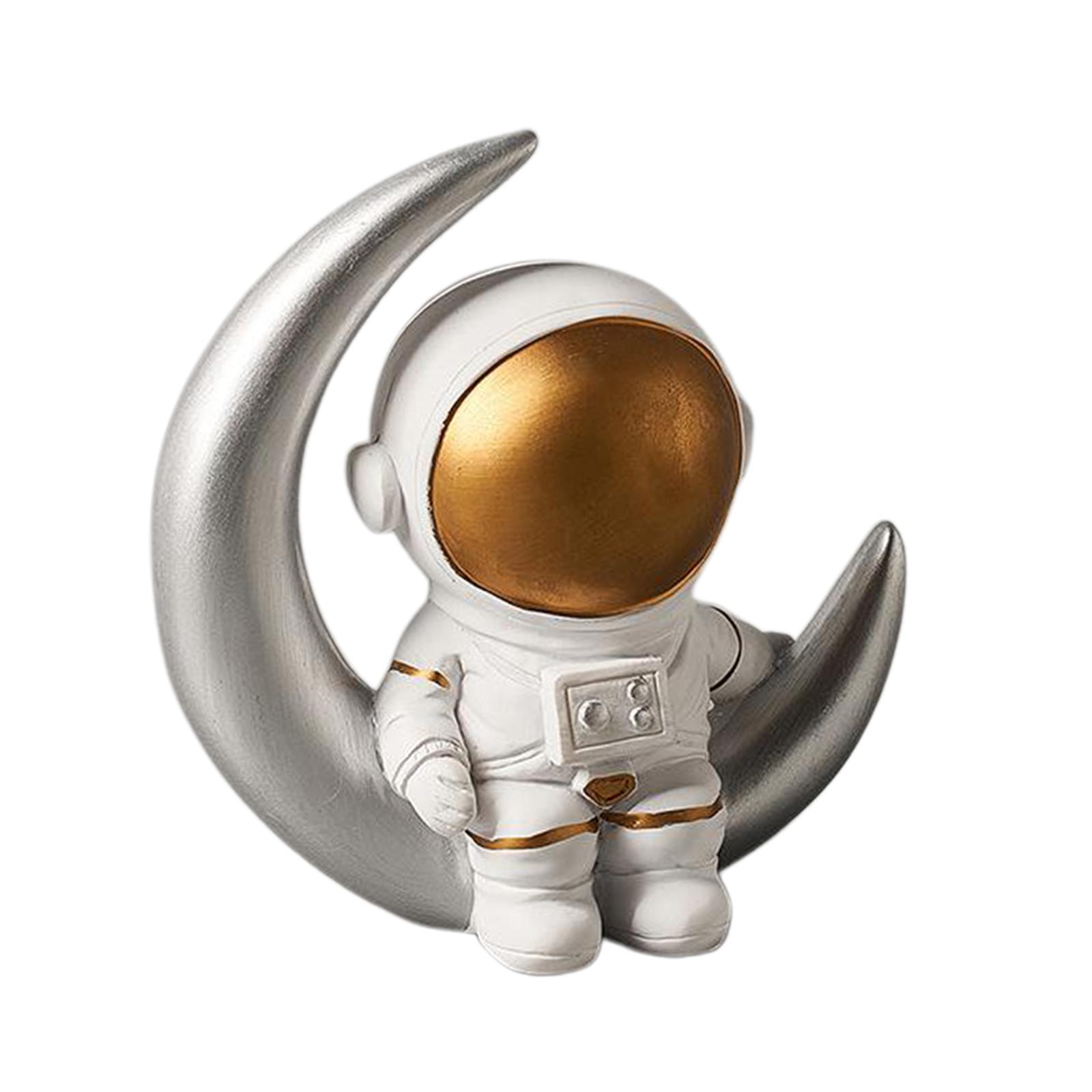 Astronaut Statues Sculpture Figurine Ornament Home Art Crafts Desktop Tabletop Decoration Home Office Decor