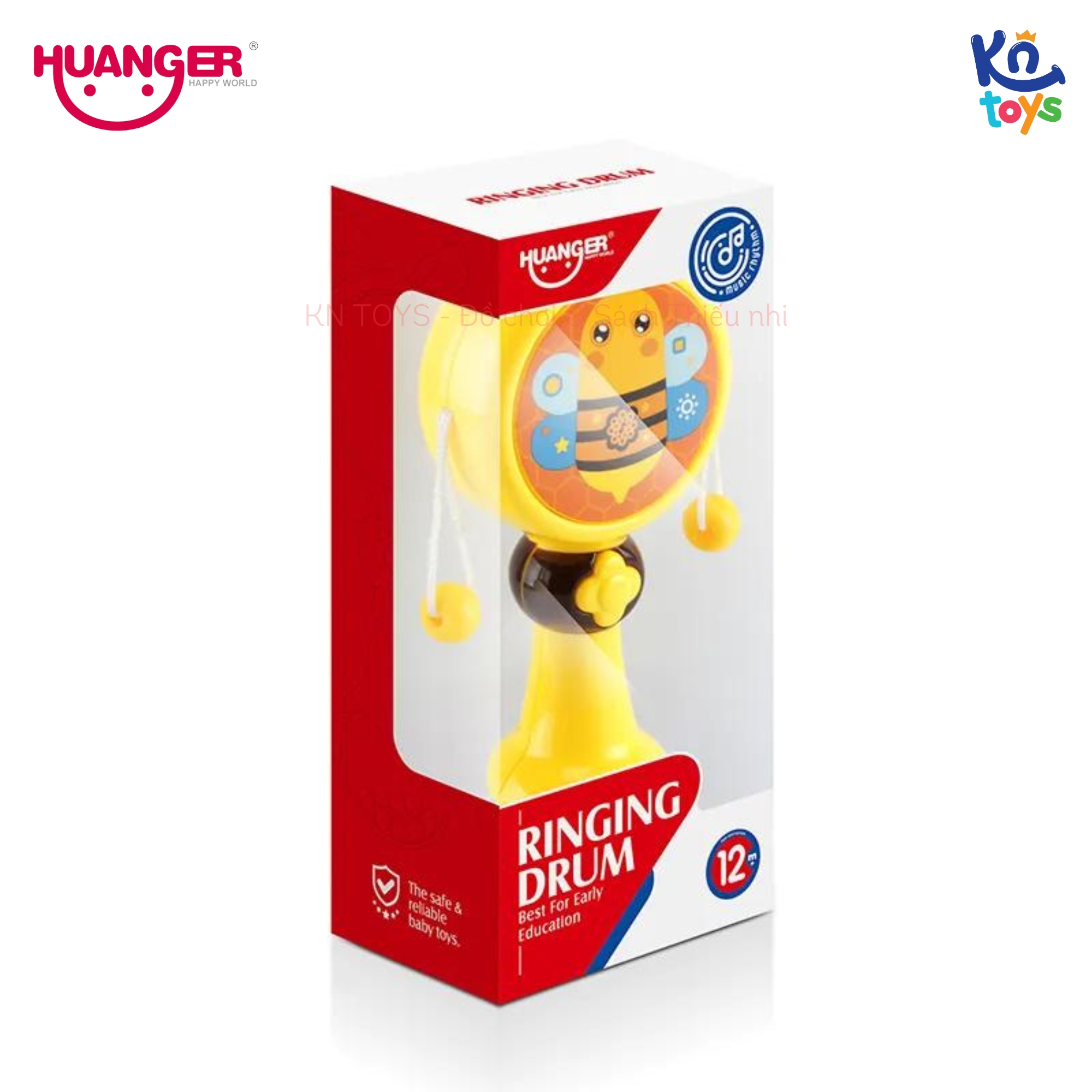 Đồ Chơi Âm Nhạc HUANGER HE0516 - Trống Xúc Xắc Có Nhạc và Đèn Hình Con Ong Cho Bé Từ 12 Tháng Tuổi (Màu vàng)