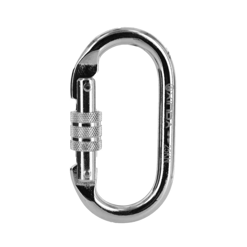 Mountaineering Rock Climbing Carabiner Steel Screwgate Locking Hook 25KN
