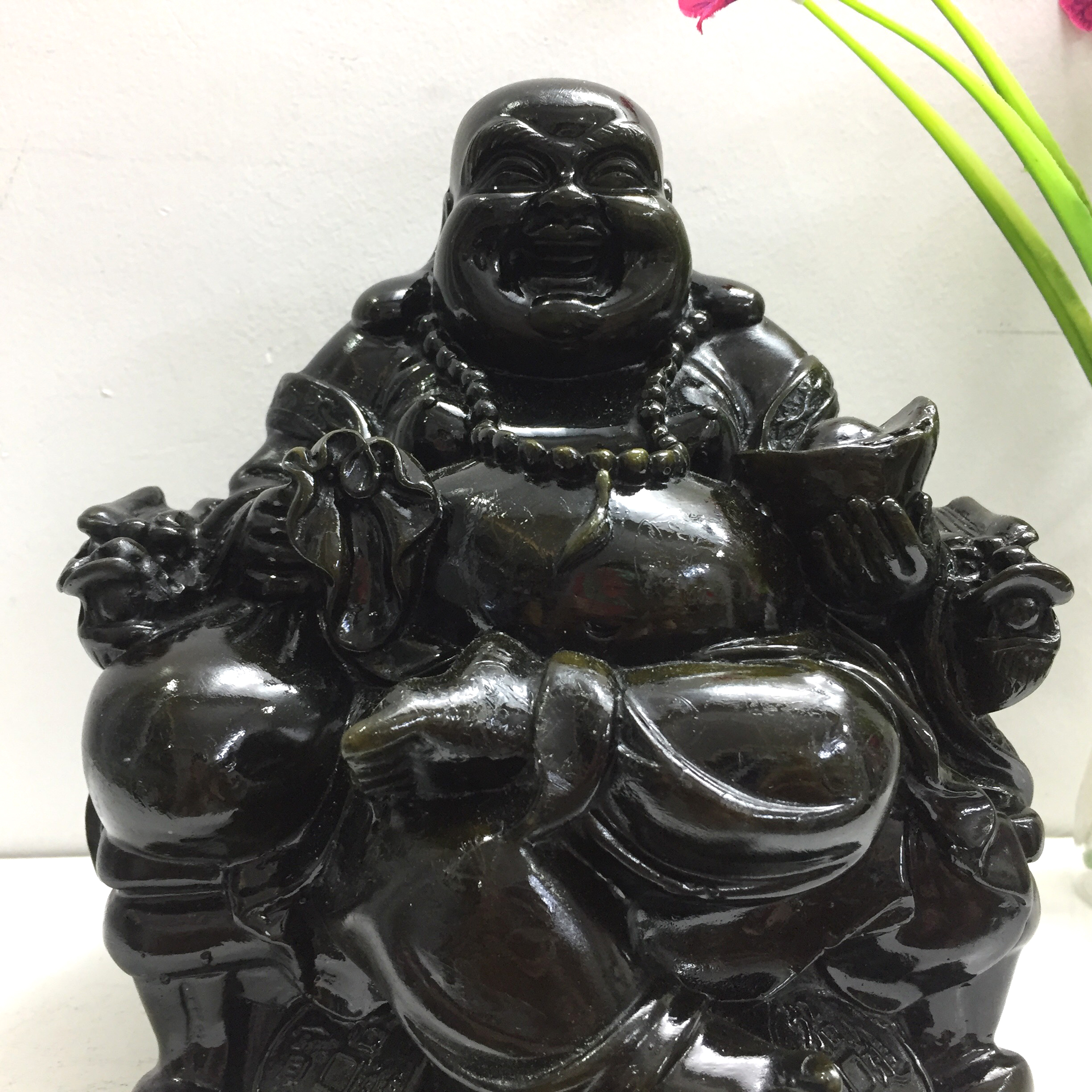 Tượng đá con gà trống trang trí phong thủy để bàn làm việc - Cao 12cm - Màu nhũ đồng