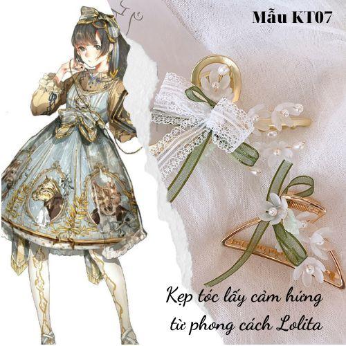 Kẹp tóc hàm cá mập 2 kích cỡ phong cách Lolita KT07