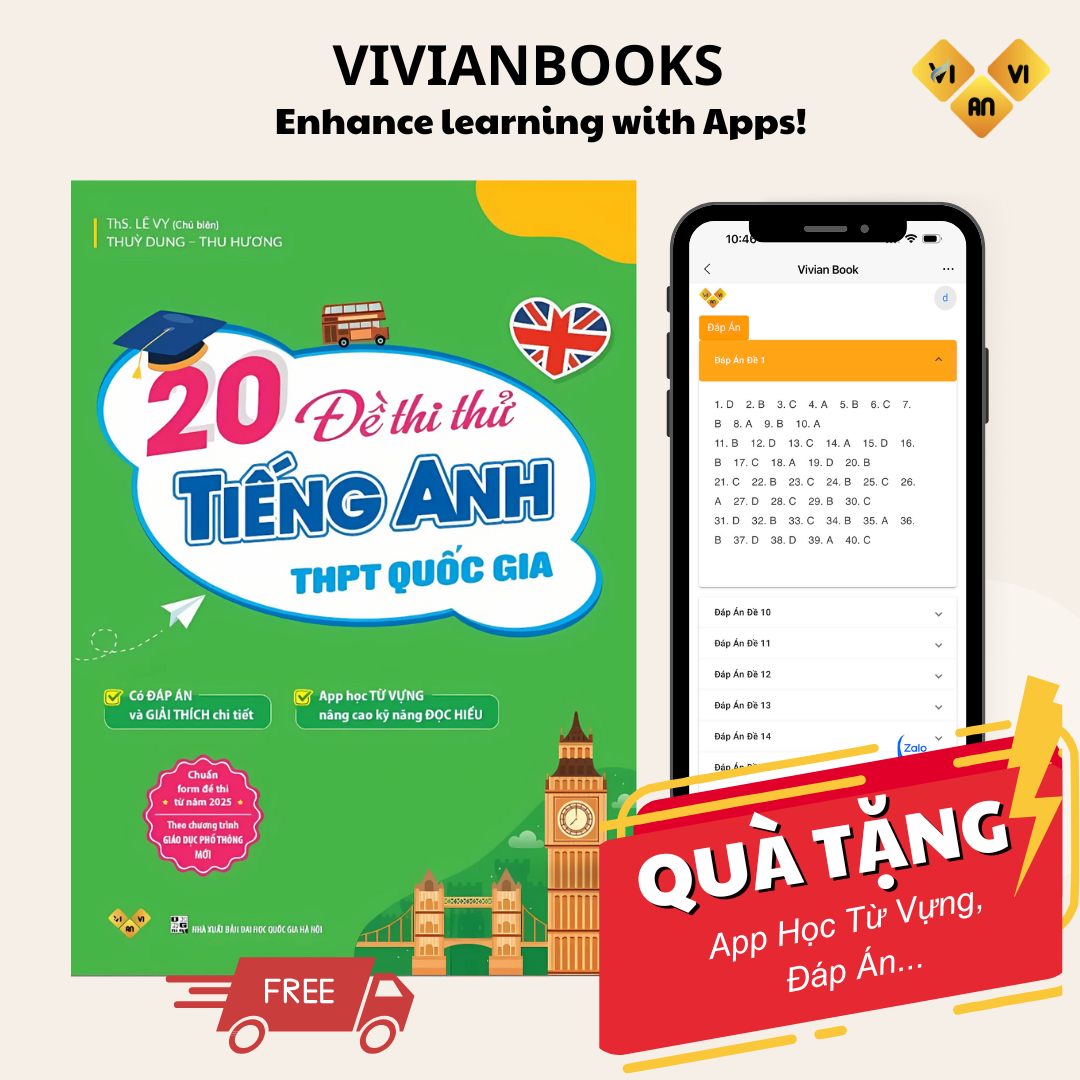 Sách 20 Đề Thi Thử Tiếng Anh Thpt Quốc Gia  Theo Chương Trình Giáo Dục Phổ Thông Mới (có Đáp Án)