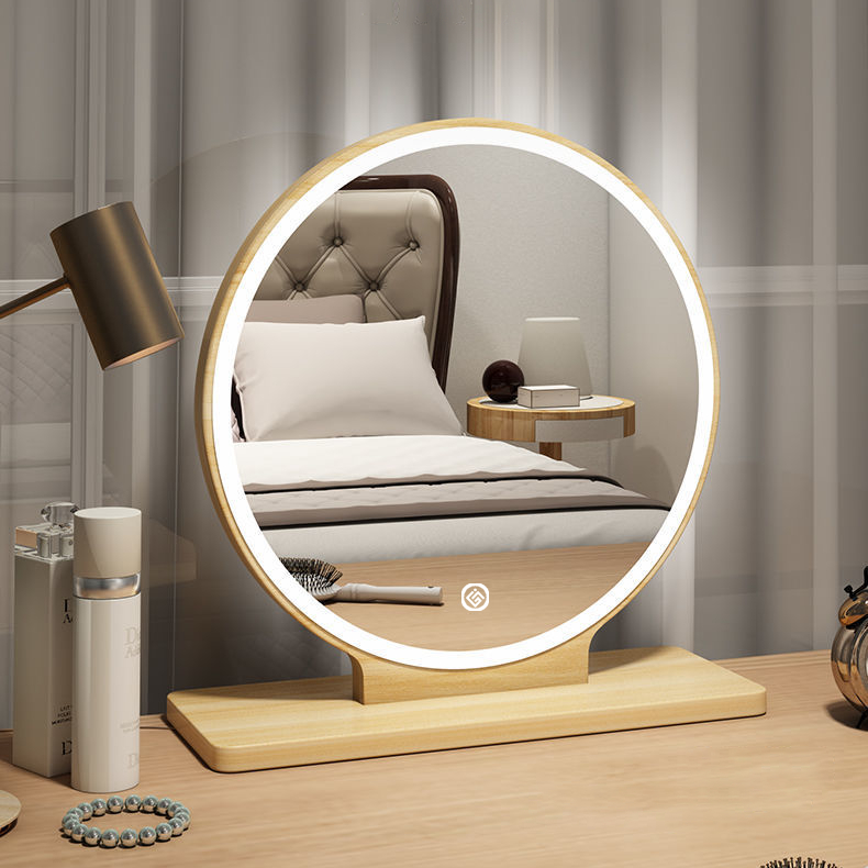 Gương trang điểm đèn led hình tròn decor bàn trang điểm AP214