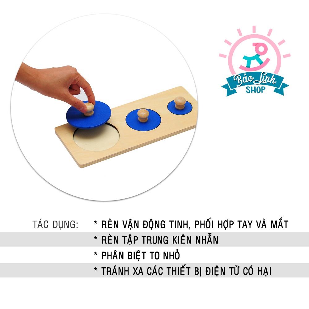 Giáo cụ Montessori 0-3 - Bảng phân biệt to nhỏ cho bé 9-12 tháng - BẢN CHUẨN - Kèm QUÀ TẶNG