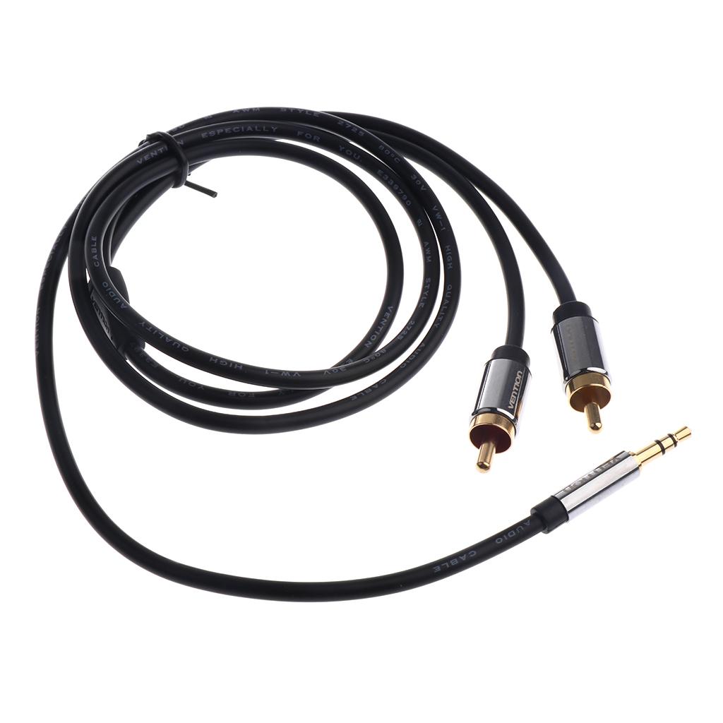 1m/1.5m/2m 3.5mm Stereo Male To 2 RCA Dual Audio Male Adapter Speaker Cable