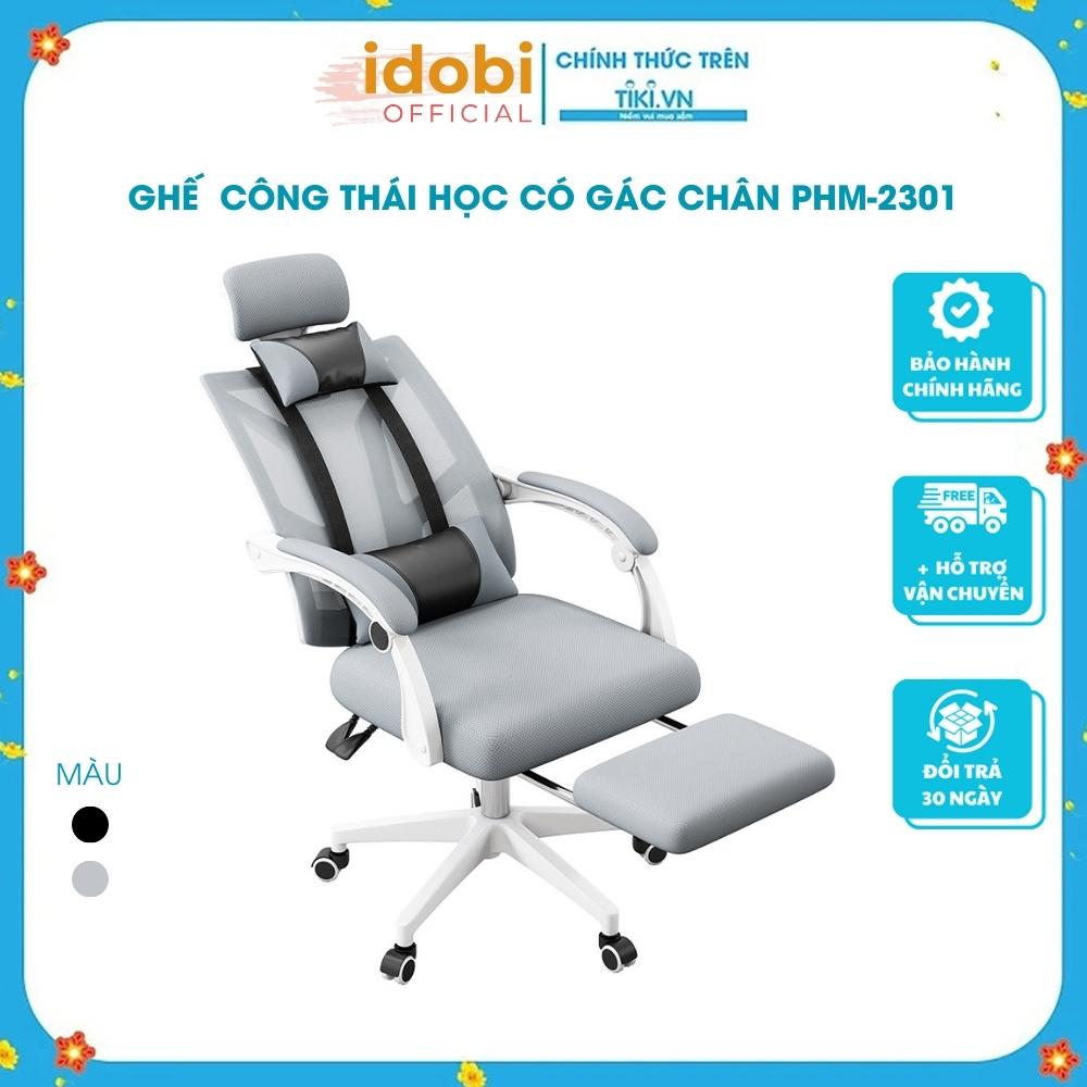 Ghế công thái học có gác chân IDOBI Ghế Xoay Văn Phòng Gaming Cao Cấp Nhập Khẩu