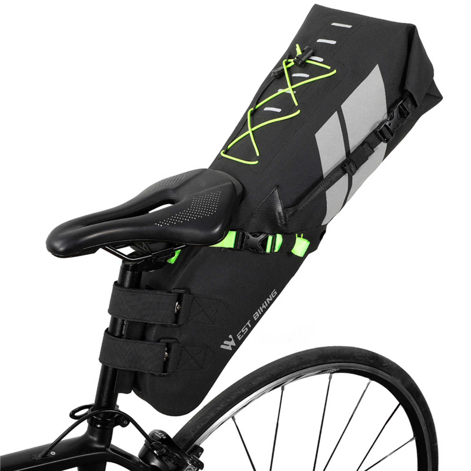 WEST BIKING Bike Bag Waterproof Reflective Large Capacity Saddle Bag MTB Cycling Equipment Tail Package
