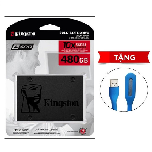 Ổ cứng SSD Kingston A400 SATA III 480GB SA400S37/480G - Hàng Chính Hãng + Tặng Đèn Led