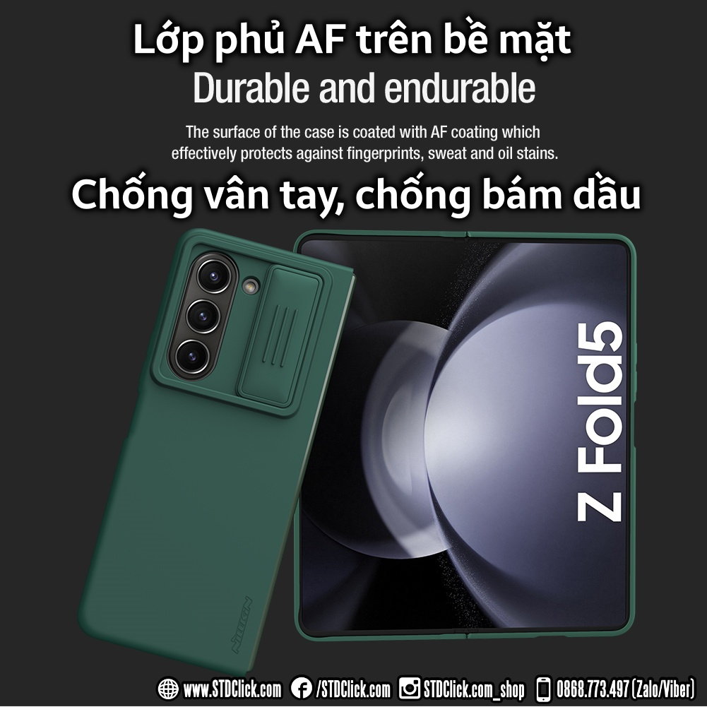 ỐP LƯNG DÀNH CHO ĐIỆN THOẠI SAMSUNG GALAXY Z FOLD 5 5G NILLKIN CAMSHIELD SILKY SILICON BẢO VỆ CAMERA