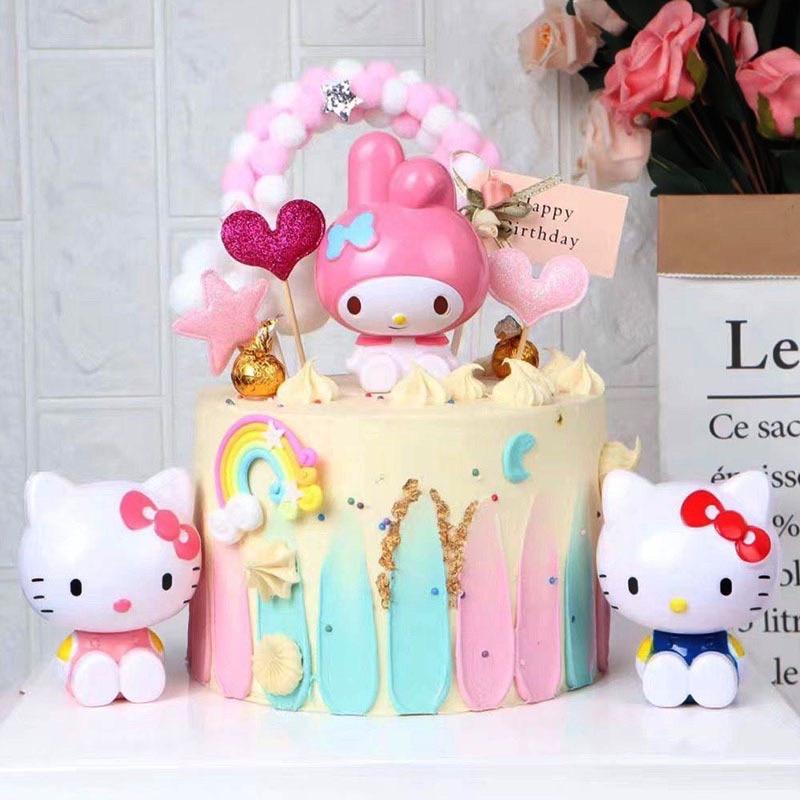 Set 3 bé kitty và thỏ như ảnh, nhựa nhẹ