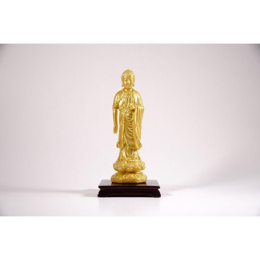 Tượng phật A Di Đà đứng có đế nhũ vàng - Cao 13cm