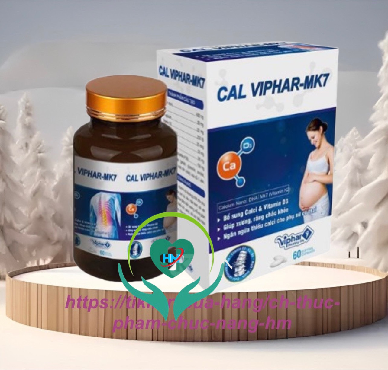 CAL VIPHAR MK7 - Giúp xương và răng chắc khỏe- Dùng cho phụ nữ có thai và cho con bú , vinaphar