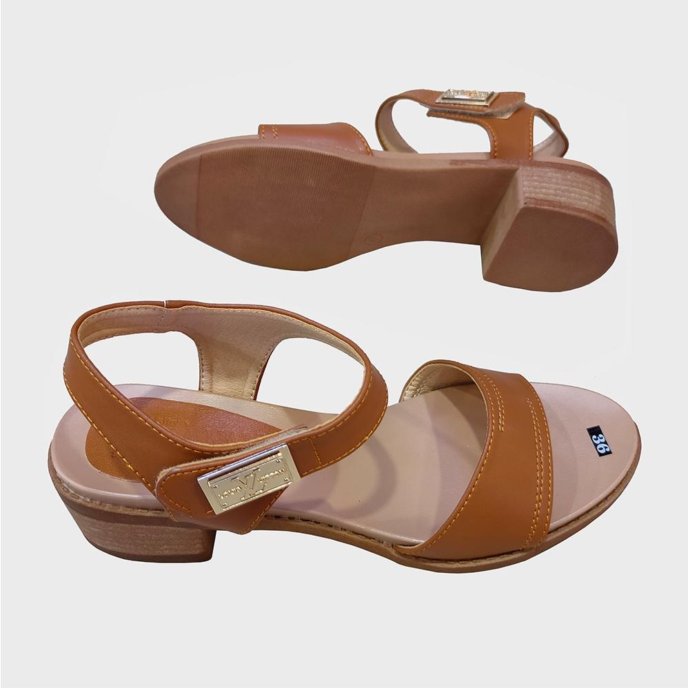 Giày Sandal Nữ Cao Gót HÀ NAM Da Bò Thật Cao Cấp 4cm DNU2092c