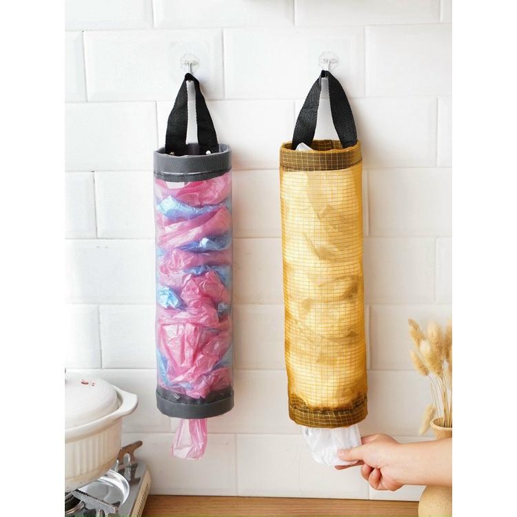 Túi Lưới Treo Tường Đựng Bao Nilong Túi Rác Tiết Kiệm Không Gian Cho Gia Đình - Tặng Kèm 1 Móc Dán Tường