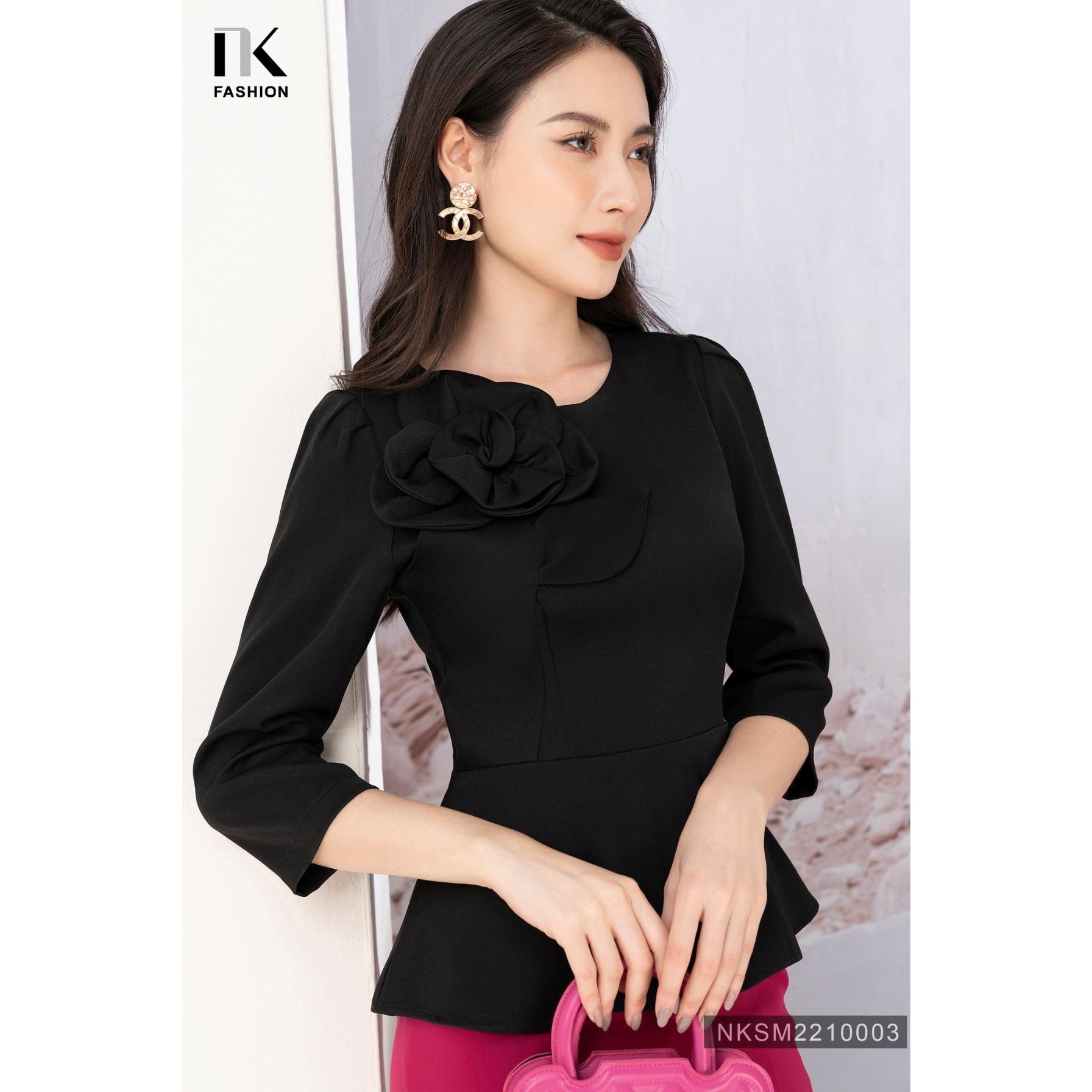 Áo Peplum Tay Bồng NK FASHION Thiết Kế Tôn Dáng Sang Trọng Chất Vải Nhập Hàn Cao Cấp NKSM2210003