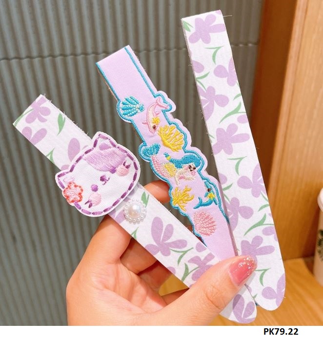 Pk79 Set 3 Bờm dán tóc cho bé băng đô dính tóc nhiều mẫu xinh xắn phong cách Bé Điệu