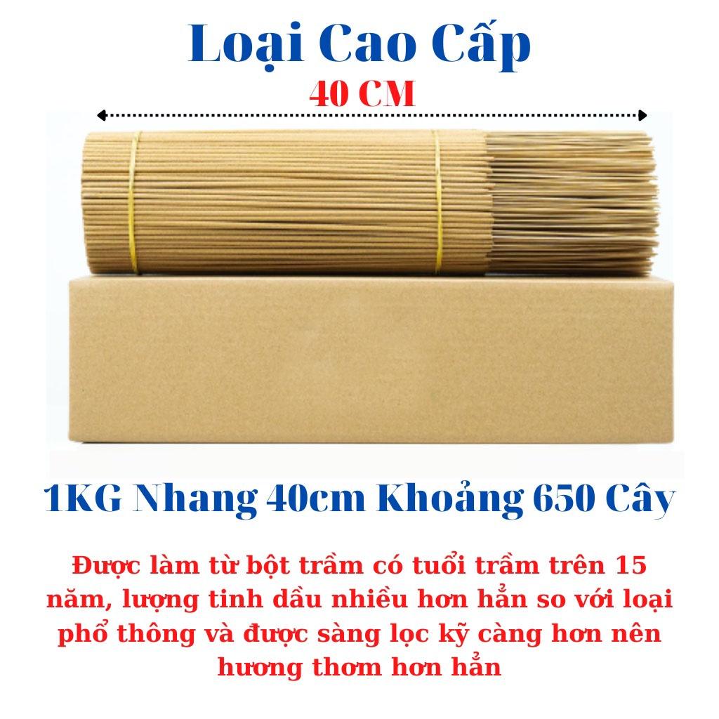 Nhang Trầm Hương Tự Nhiên MỘC MIÊN Cao Cấp - 40 CM - 1 KG - Sạch 100% - Mùi Thơm Dịu Nhẹ - Thân Thiện Với Mọi Gia Đình