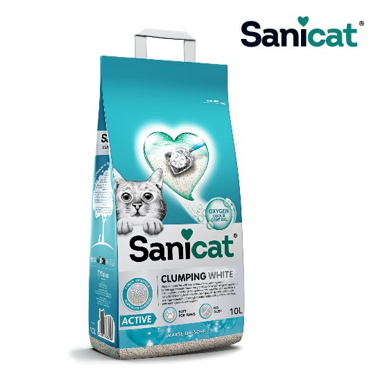 SANICAT Cát Vệ Sinh Mèo HẠT TRẮNG 10L [CLUMPING WHITE ACT] | Đất Sét Bentonite