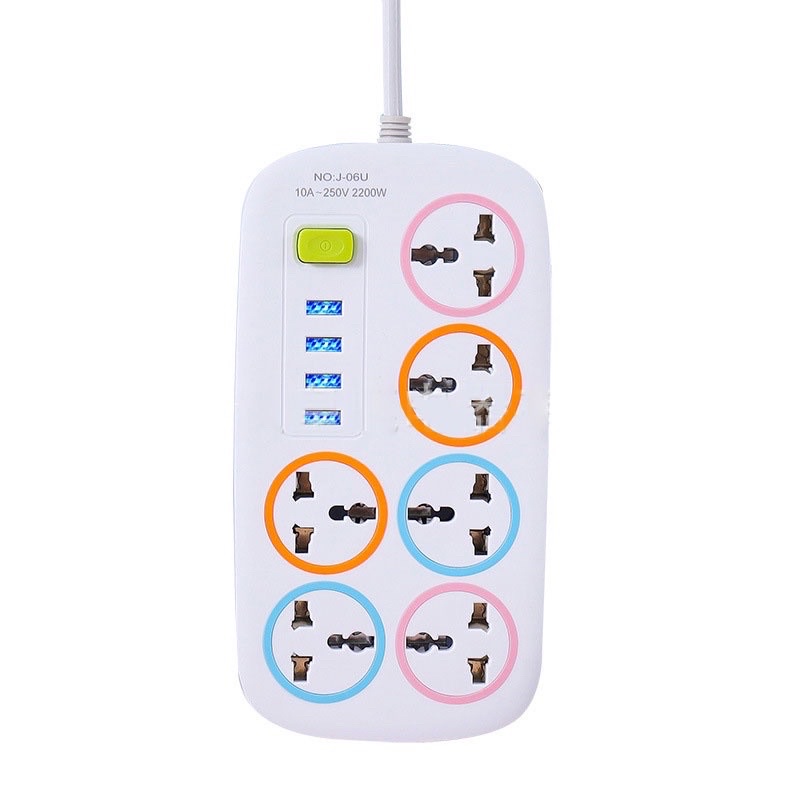 Ổ điện thái lan mẫu mới cao cấp 6 ổ + 4 cổng usb - JL