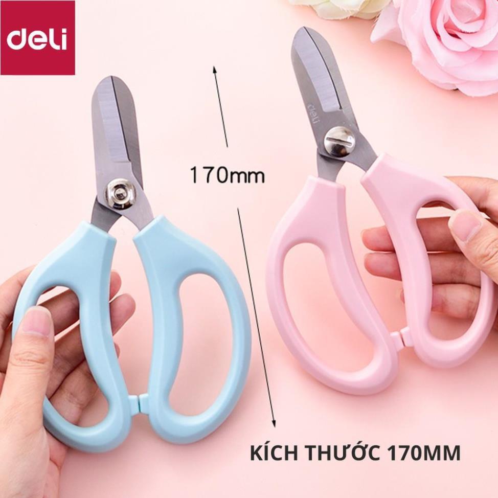 Kéo làm vườn cắt tỉa cành hoa Deli - cắt tỉa cành cây - hai màu Hồng và Xanh lam - 77751