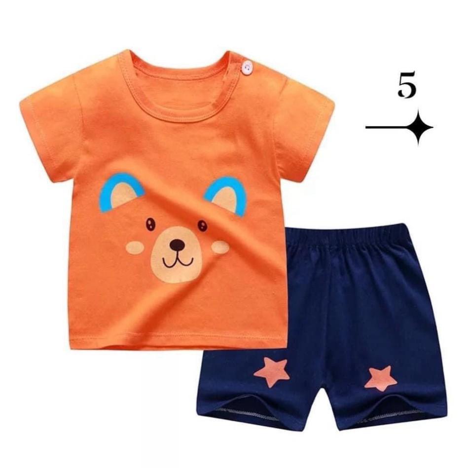 Đồ Bộ Bé Trai, Bé Gái Hình Con Vật Vải Cotton, Bộ Cộc Tay Cho Bé Mặc Nhà Mùa Hè 2021