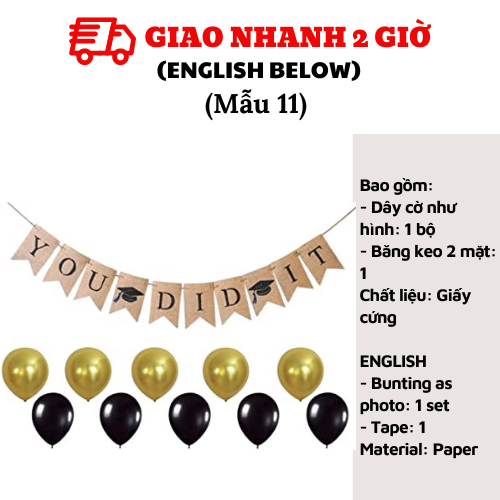 Dây cờ trang trí lễ tốt nghiệp Graduation bunting ltn05