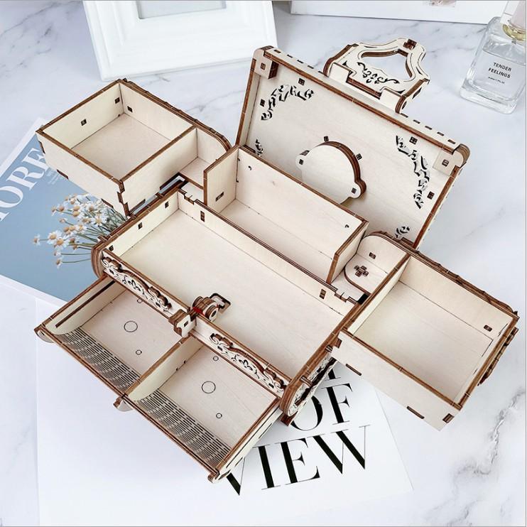 Đồ chơi lắp ráp gỗ 3D  Mô hình Chuyển động Hộp Trang sức cổ Antique Box T707d