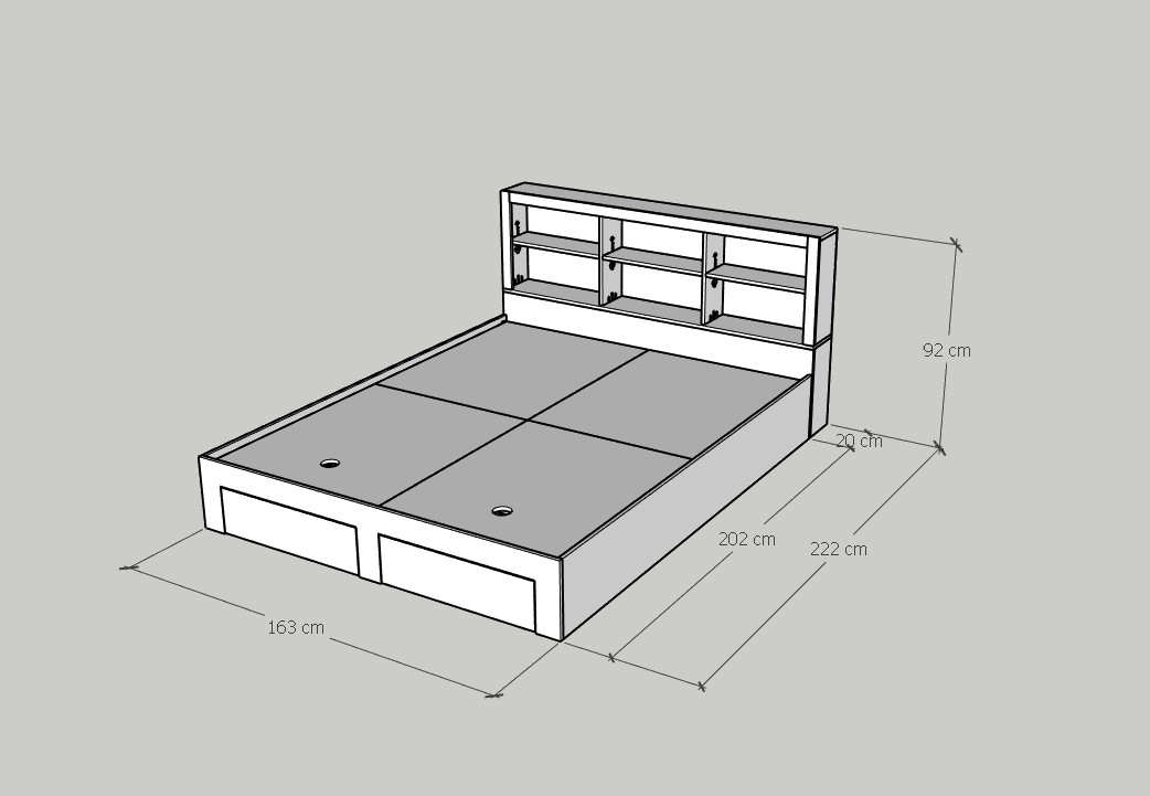 [Happy Home Furniture] FENNY, Giường ngủ -  kết hợp kệ đựng đồ, GNG_013, GNG_014, GNG_015, GNG_016