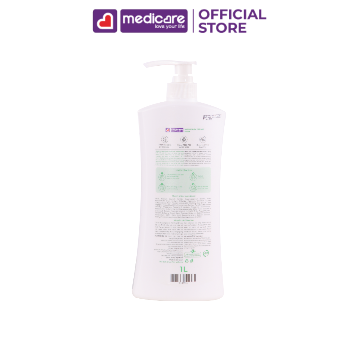 Sữa tắm MEDiCARE kháng khuẩn chai 1 lít