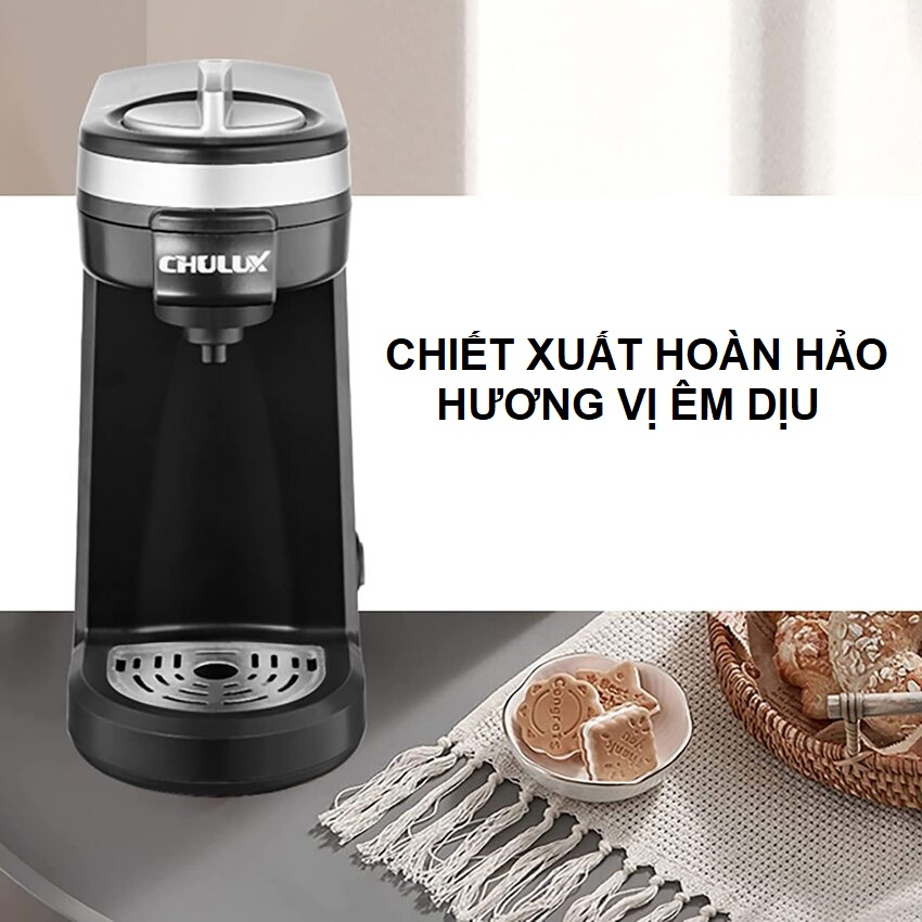 Máy pha cà phê viên nén Nespresso Chulux QF-CM801, công suất 800W - Hàng chính hãng, bảo hành 12 tháng