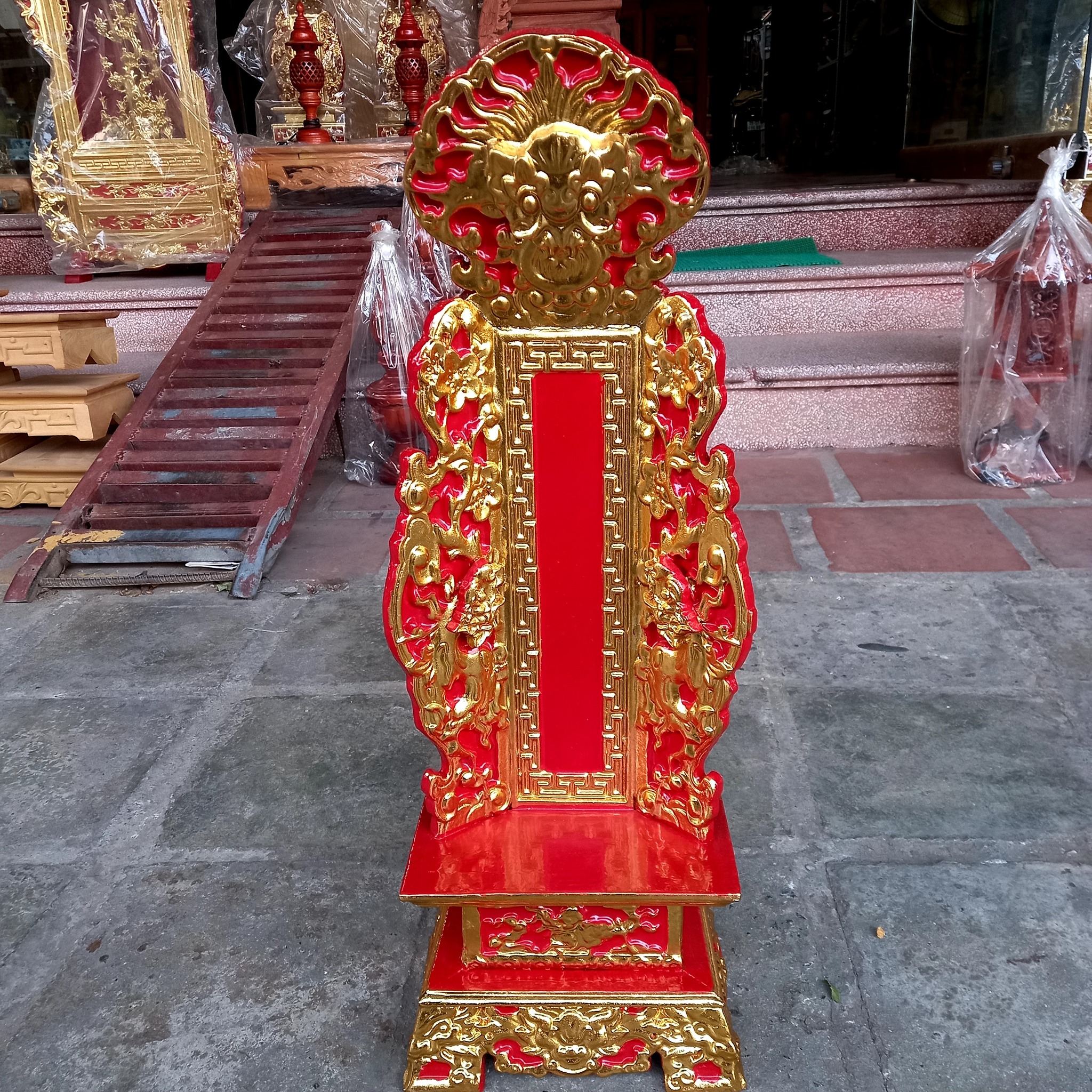 Bài vị gỗ mít sơn son thiếp vàng cao 67cmx24cmx14cm