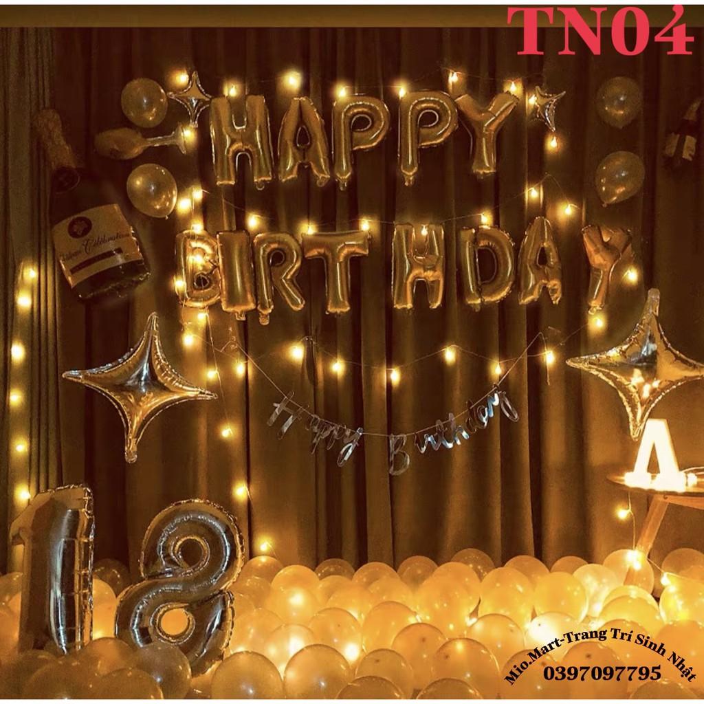 Set 2 rèm Kim Tuyến 2M Chữ Happy Birthday Và 50 Bóng Nhũ Bơm Keo,Set Trang Trí Sinh Nhật Người Lớn BB69