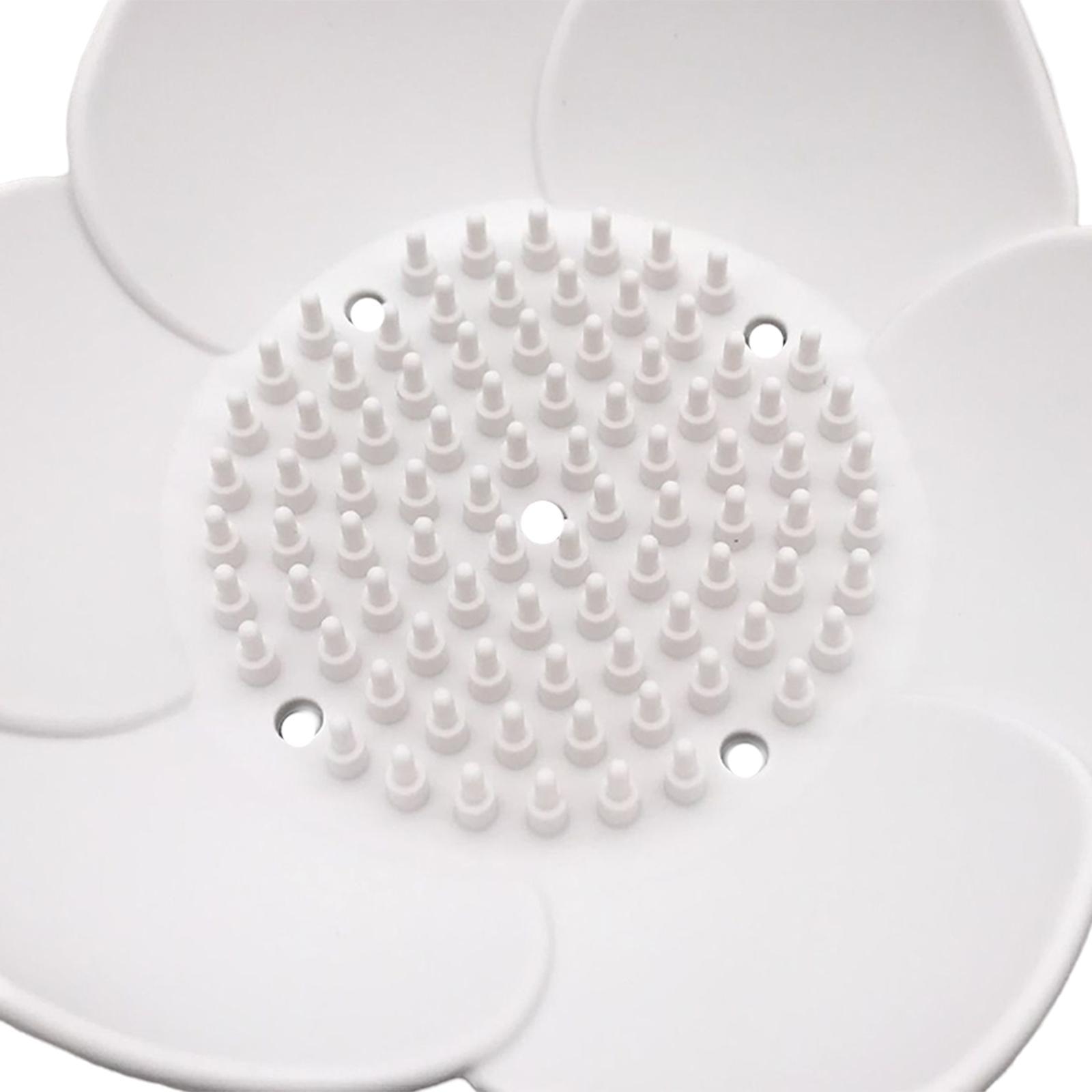 Portable Soap Dish Soap Holder with Drainage Soap Tray for Bathroom Shower White